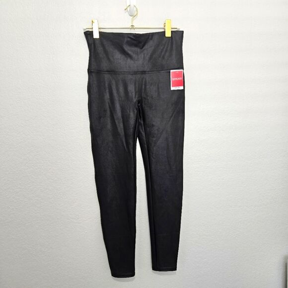 NWT Spanx | Matte Black Faux Leather Leggings 2437, Womens XL - Picture 4 of 9